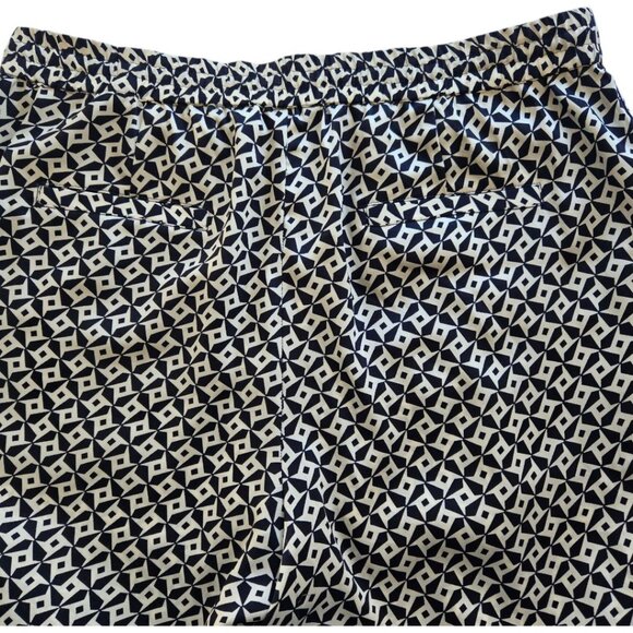 Ralph Lauren Womens Size 10 Geo Print Lounge Pants Elastic Waist Blue/White - Picture 6 of 8